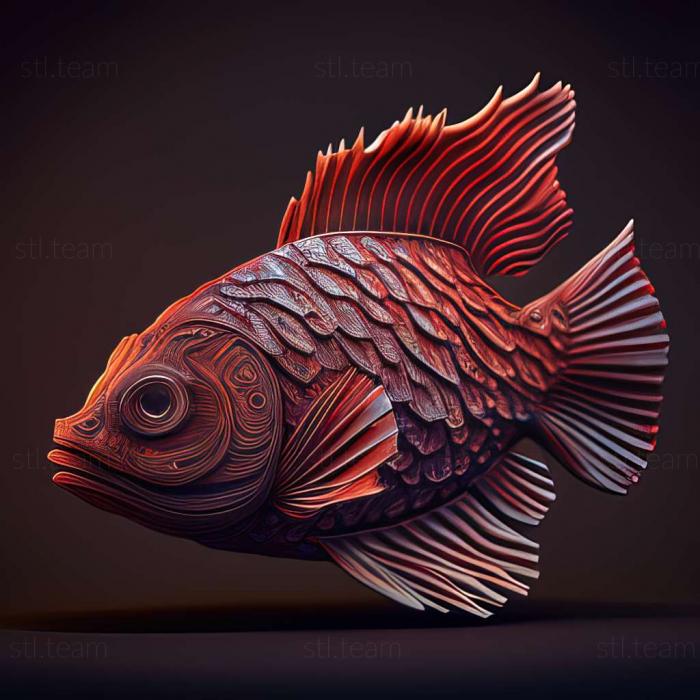 3D модель Полосатая рыба Aphyosemion (STL)